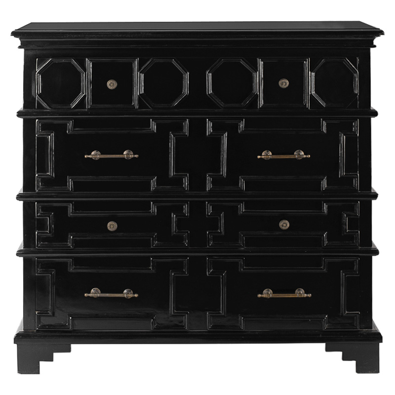 Комод с 4-мя ящиками Chest Beaux Art Черный Черный Комод с 4-мя ящиками Chest Beaux Art Черный Черный в Рязани | Loft Concept