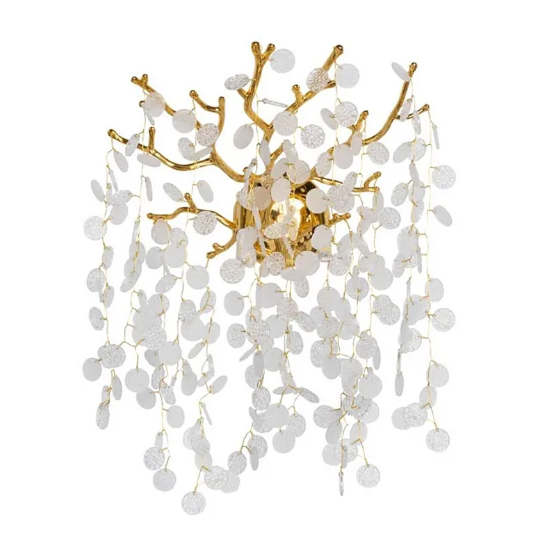 Бра золотого цвета с ветвями и круглыми рельефными подвесками FAIRYTREE Light Золотой Прозрачный в Рязани | Loft Concept 