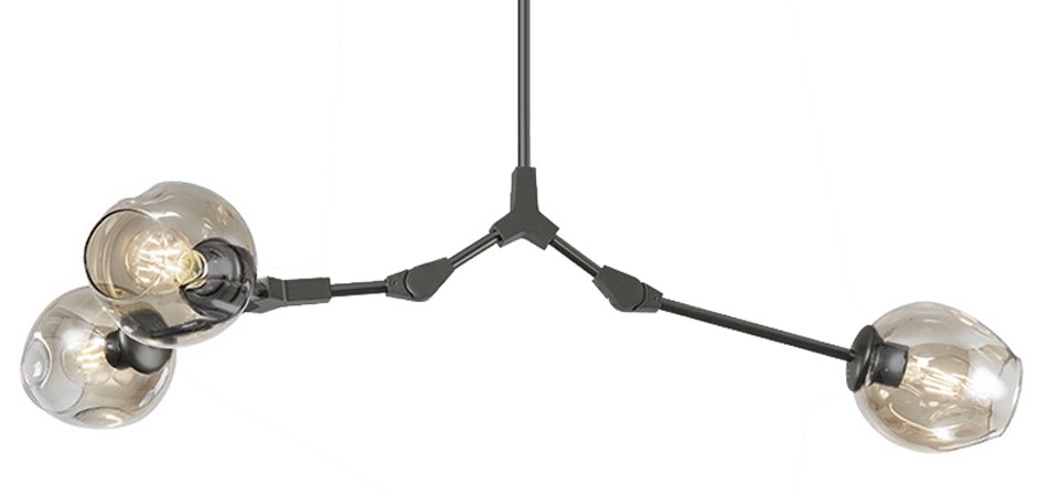 Люстра Сrumpled Glass Bubble Chandelier Gray 3 плафона Люстра Сrumpled Glass Bubble Chandelier Gray 3 плафона - Loft-Concept в Рязани
