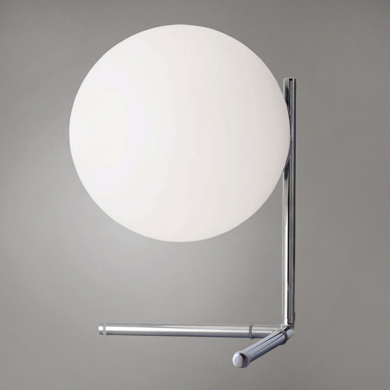 Настольная лампа IC Lighting Flos Table Chrome Хром Прозрачный белый Настольная лампа IC Lighting Flos Table Chrome Хром Прозрачный белый в Рязани | Loft Concept