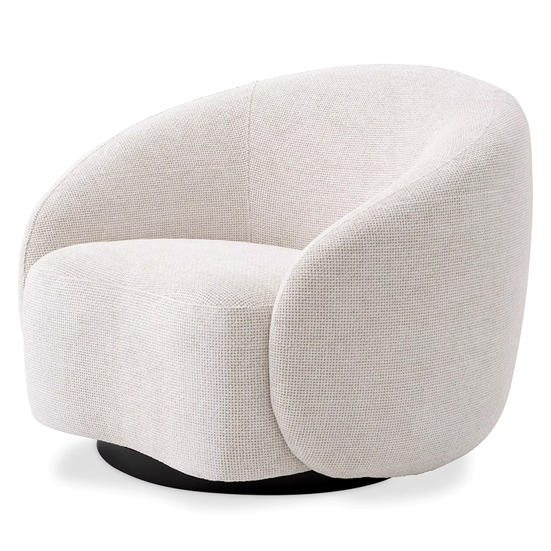 Кресло Eichholtz Swivel Chair Amore Молочный Черный Молочный Черный в Рязани | Loft Concept 