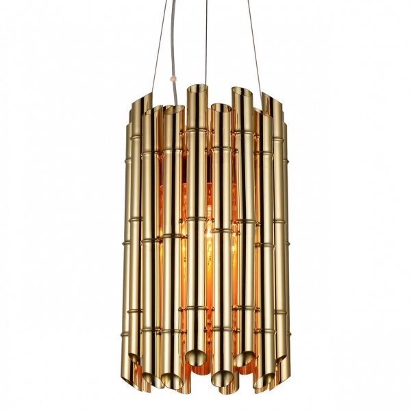 Люстра Golden Bamboo Pendant 6 Глянцевое золото Люстра Golden Bamboo Pendant 6 Глянцевое золото в Рязани | Loft Concept