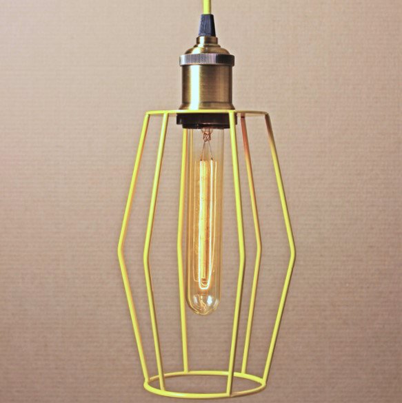 Подвесной светильник Wire Cage Pendant Spauk Yellow Желтый Подвесной светильник Wire Cage Pendant Spauk Yellow Желтый в Рязани | Loft Concept