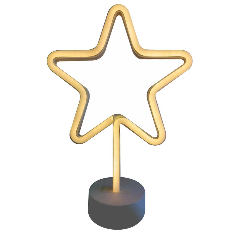 Неоновая настольная лампа Night Star Белый Неоновая настольная лампа Night Star Белый в Рязани | Loft Concept