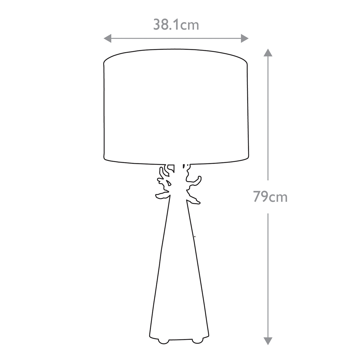 Настольная лампа с декоративным элементом золотого цвета и цилиндрическим абажуром из папье-маше светлого оттенка Flambeau в Рязани