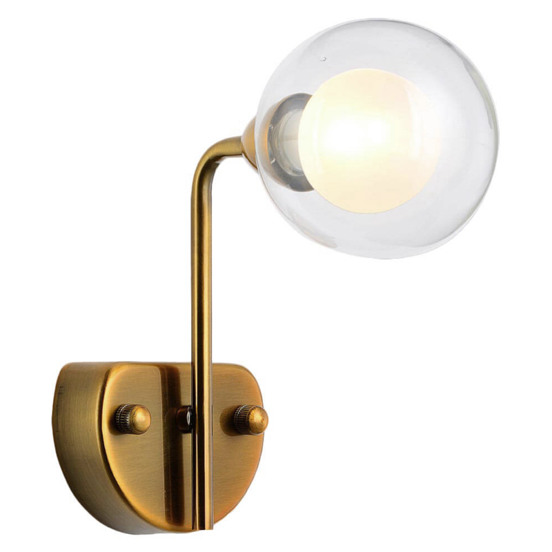 Бра Bistro Globe Milk Wall Lamp Прозрачный белый Латунь Бра Bistro Globe Milk Wall Lamp Прозрачный белый Латунь в Рязани | Loft Concept
