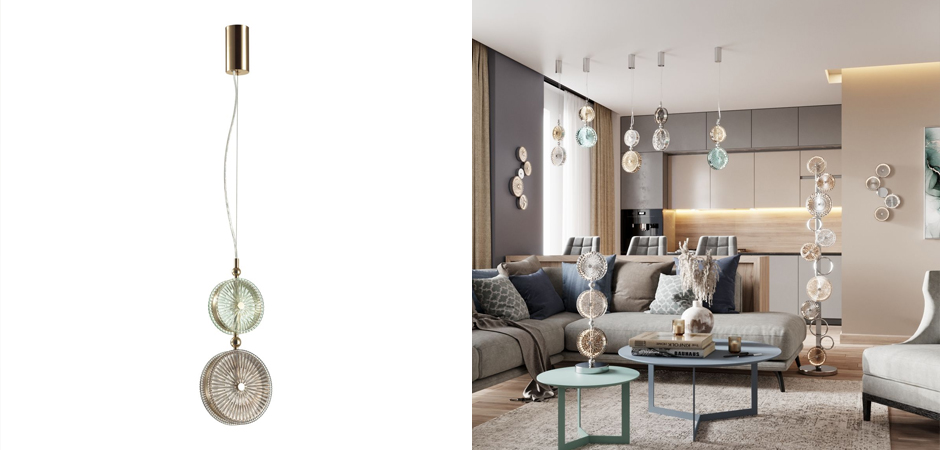 Подвесной светодиодный светильник Peony Green&Brown Подвесной светодиодный светильник Peony Green&Brown - Loft-Concept в Рязани