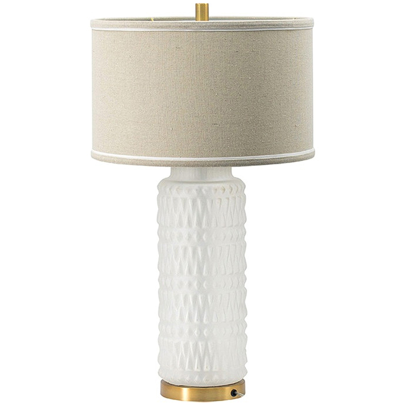 Настольная лампа с абажуром Muriel Table Lamp Белый Латунь Бежевый Настольная лампа с абажуром Muriel Table Lamp Белый Латунь Бежевый в Рязани | Loft Concept
