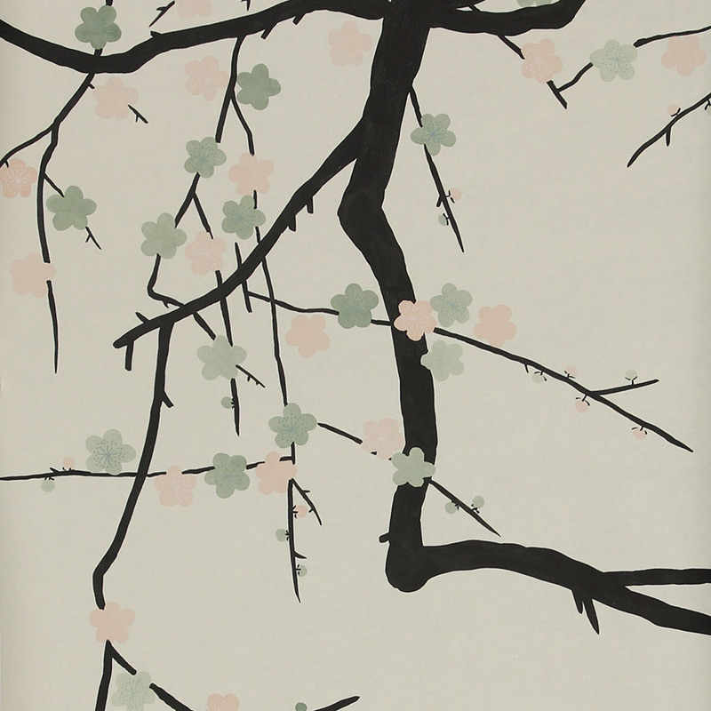 Обои ручная роспись Plum Blossom Special Colourway on Bleached White dyed silk Обои ручная роспись Plum Blossom Special Colourway on Bleached White dyed silk в Рязани | Loft Concept