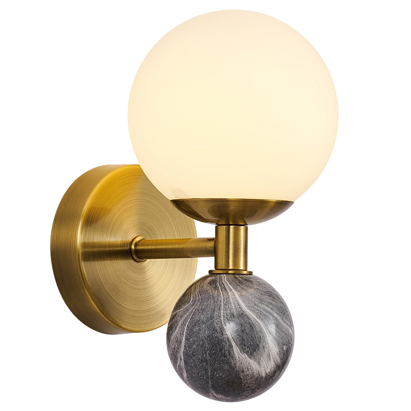 Бра Black Marble Decor Белый Черный Мрамор Nero Латунь Бра Black Marble Decor Белый Черный Мрамор Nero Латунь в Рязани | Loft Concept