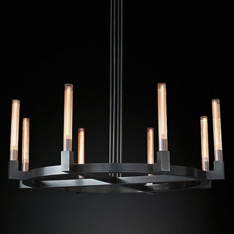 Люстра RH CANELLE Round Chandelier 8 Modern Black Черный Люстра RH CANELLE Round Chandelier 8 Modern Black Черный в Рязани | Loft Concept