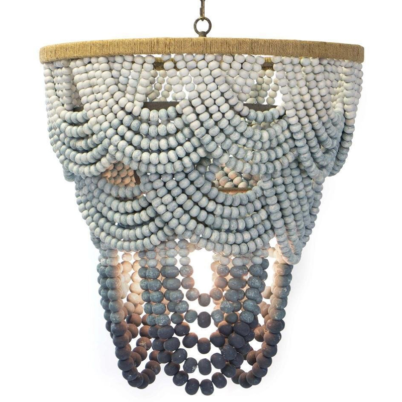 Многоярусная люстра украшенная круглыми бусами Gradient Grey Chandelier Серо-голубой Молочный Песочный Многоярусная люстра украшенная круглыми бусами Gradient Grey Chandelier Серо-голубой Молочный Песочный в Рязани | Loft Concept