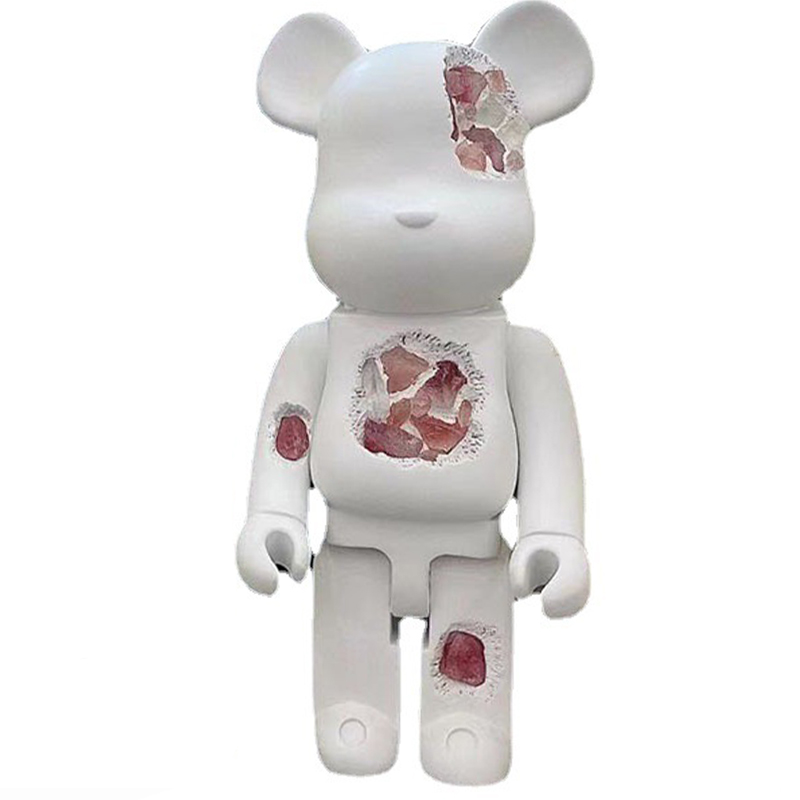Статуэтка Bearbrick Pink Crystal Белый Розовый пастельный Статуэтка Bearbrick Pink Crystal Белый Розовый пастельный в Рязани | Loft Concept