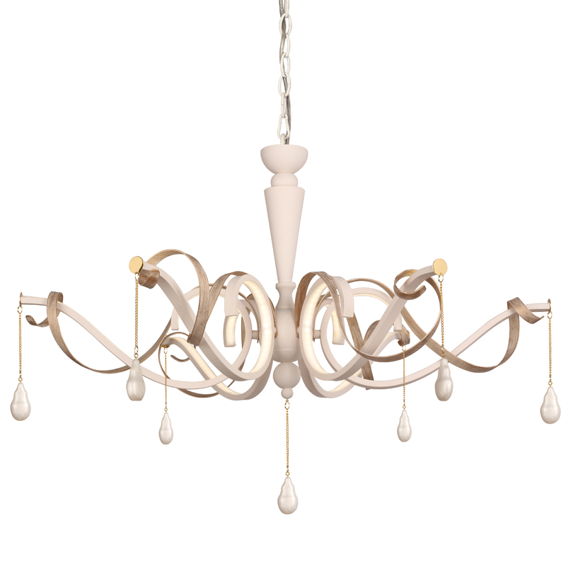 Люстра Morris Chandelier white Белый Перламутровый Белое золото винтаж Люстра Morris Chandelier white Белый Перламутровый Белое золото винтаж в Рязани | Loft Concept