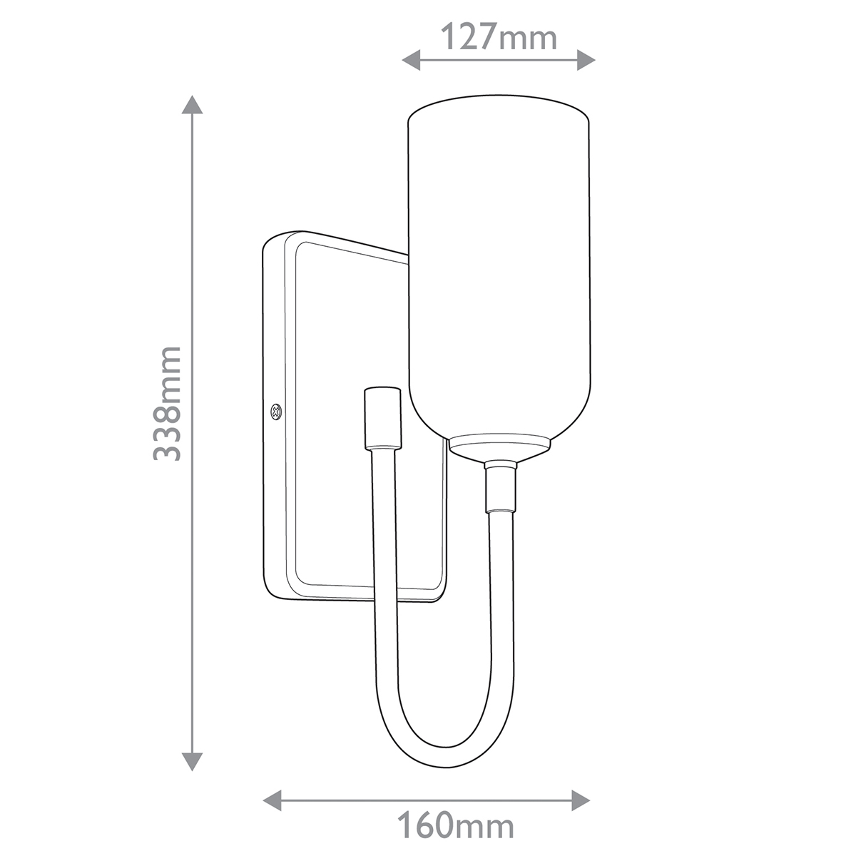 Бра с прямоугольным черным основанием и белым матовым цилиндрическим плафоном Kichler в Рязани