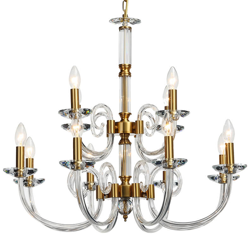 Люстра Twisted Glass Candles Chandelier 12 Золотой Прозрачное Стекло Люстра Twisted Glass Candles Chandelier 12 Золотой Прозрачное Стекло в Рязани | Loft Concept