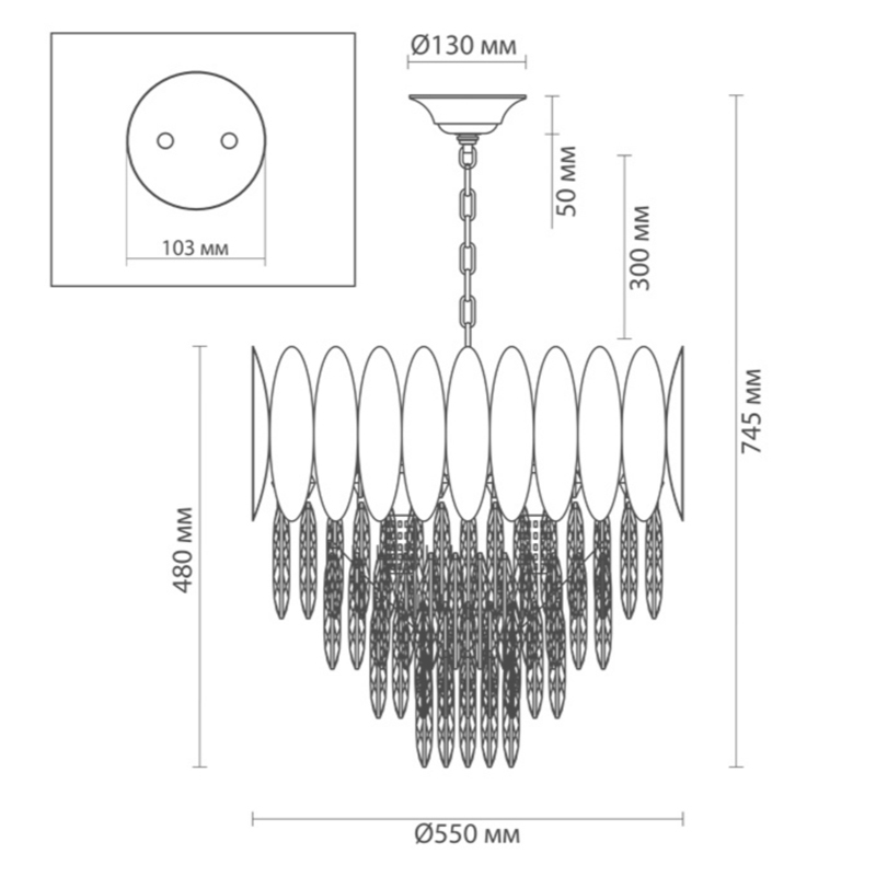 Люстра KEBO KING CHANDELIER four cascades D 55 Люстра KEBO KING CHANDELIER four cascades D 55 в Рязани