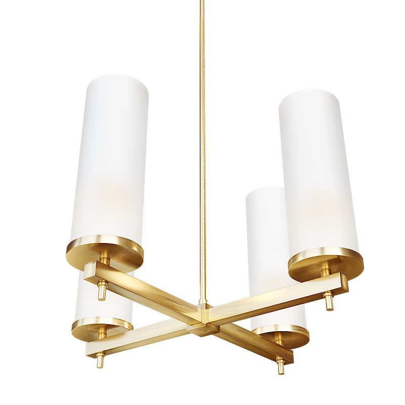 Люстра Дизайнерская Candle Holder 4 лампы Латунь Белый Люстра Дизайнерская Candle Holder 4 лампы Латунь Белый в Рязани | Loft Concept