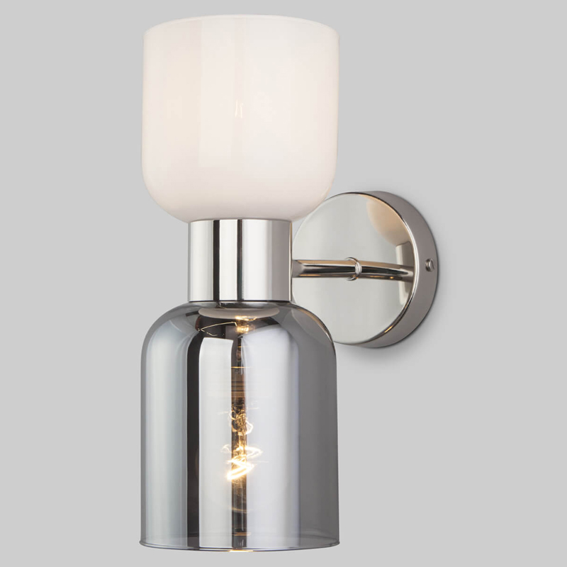 Бра Light maker studio Sconce white and smok Никель Стекло Смок Белый Бра Light maker studio Sconce white and smok Никель Стекло Смок Белый в Рязани | Loft Concept