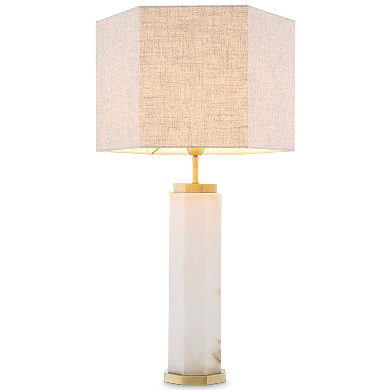 Настольная лампа Eichholtz Table Lamp Newman Alabaster Латунь Серый Белый Настольная лампа Eichholtz Table Lamp Newman Alabaster Латунь Серый Белый в Рязани | Loft Concept