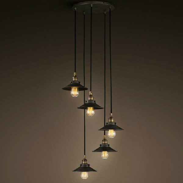 Люстра Loft Cone Pendant 5 Черный в Рязани | Loft Concept 