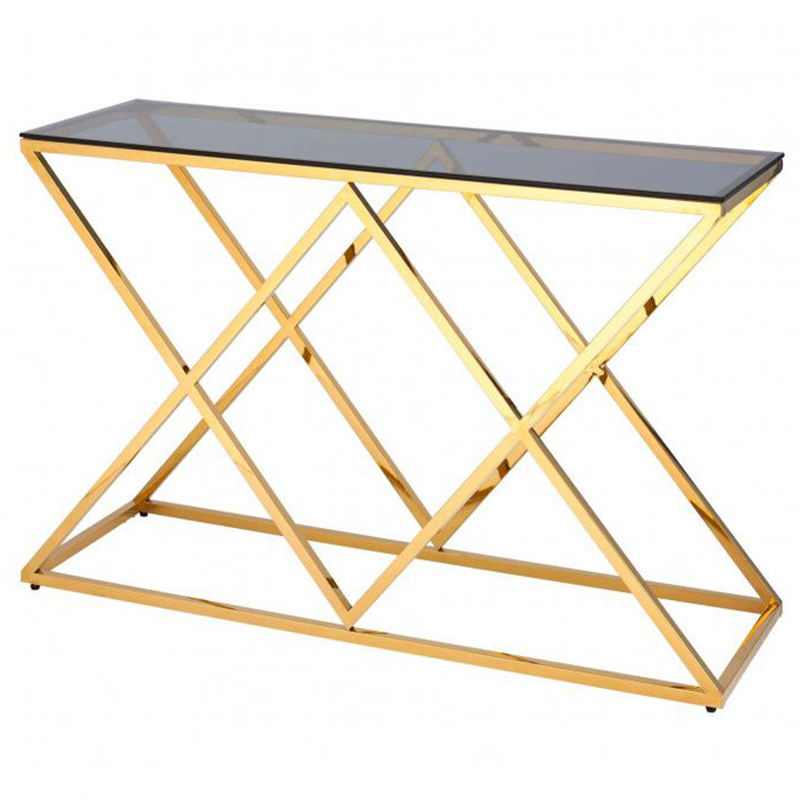 Консоль Milan Console Прозрачное Стекло Золотой Консоль Milan Console Прозрачное Стекло Золотой в Рязани | Loft Concept