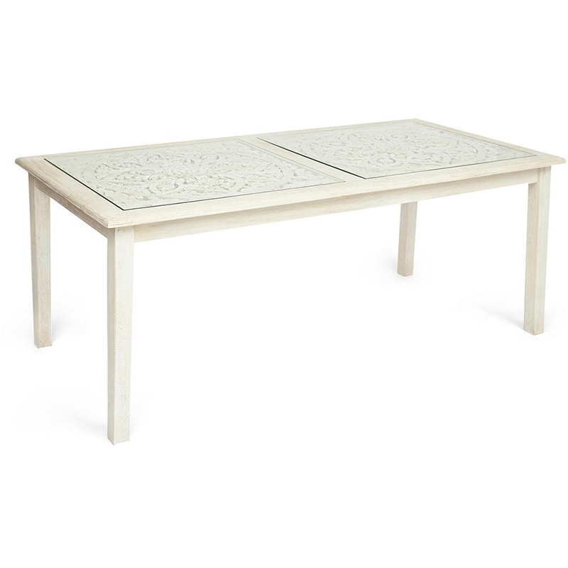 Обеденный стол Indian antique white Table Белый Обеденный стол Indian antique white Table Белый в Рязани | Loft Concept