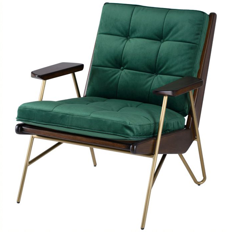 Кресло Gelver Chair green Зеленый матовое золото Коричневый Кресло Gelver Chair green Зеленый матовое золото Коричневый в Рязани | Loft Concept