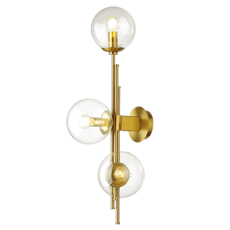 Бра TRILOGY WALL SCONCE Clear glass 70 Латунь Прозрачное Стекло Бра TRILOGY WALL SCONCE Clear glass 70 Латунь Прозрачное Стекло в Рязани | Loft Concept