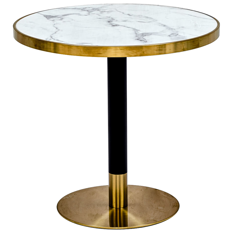 Обеденный стол Paco Dinner Table 80 Белый Глянцевое золото Черный Обеденный стол Paco Dinner Table 80 Белый Глянцевое золото Черный в Рязани | Loft Concept