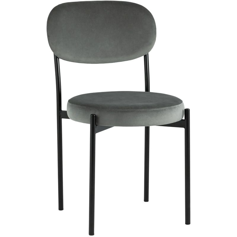 Стул Alfie Chair Темно-Серый Велюр Серый Черный Стул Alfie Chair Темно-Серый Велюр Серый Черный в Рязани | Loft Concept