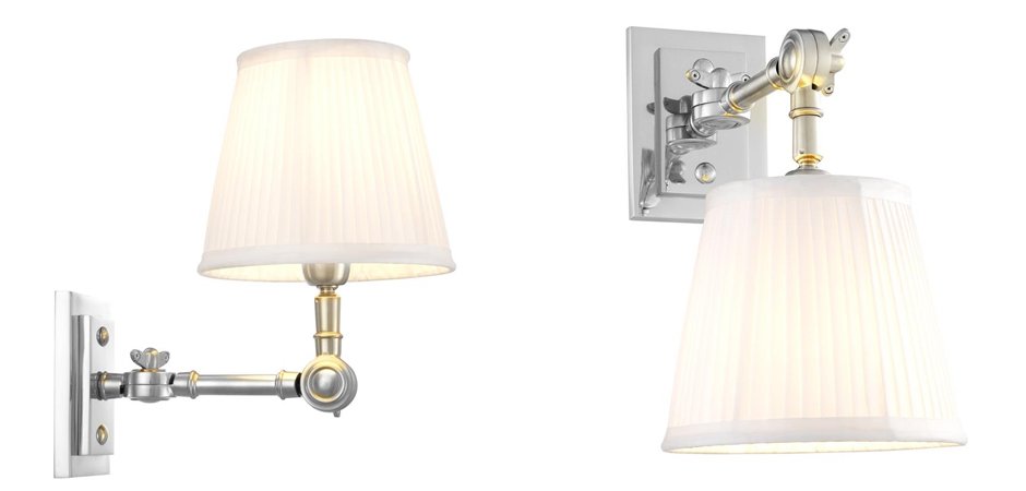 Бра Wall Lamp Wentworth Single Nickel+White Бра Wall Lamp Wentworth Single Nickel+White - Loft-Concept в Рязани