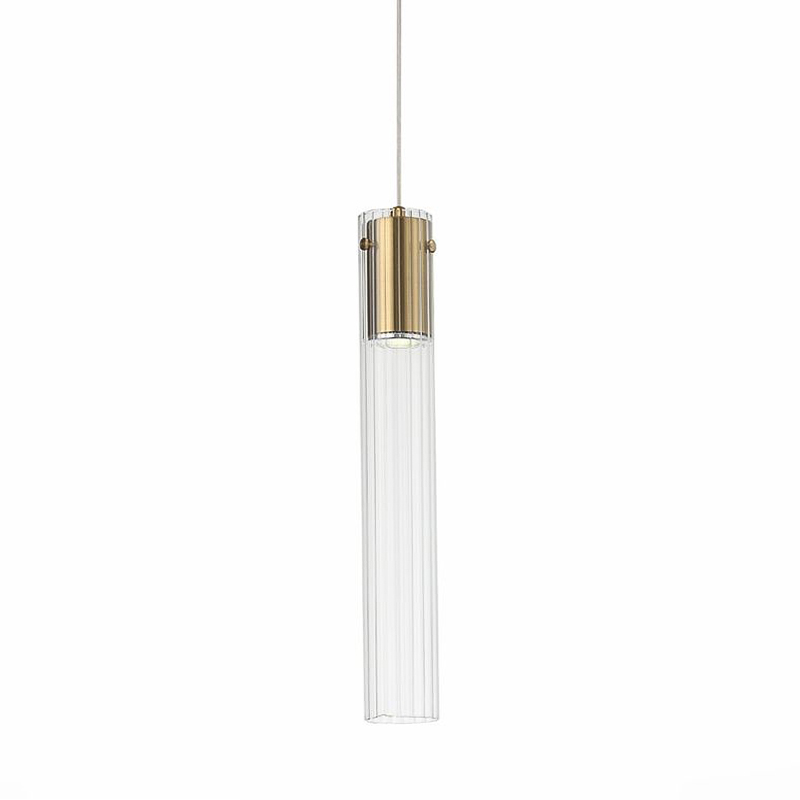 Подвесной светильник Jenae Glass Tube 45 Прозрачный Латунь Подвесной светильник Jenae Glass Tube 45 Прозрачный Латунь в Рязани | Loft Concept