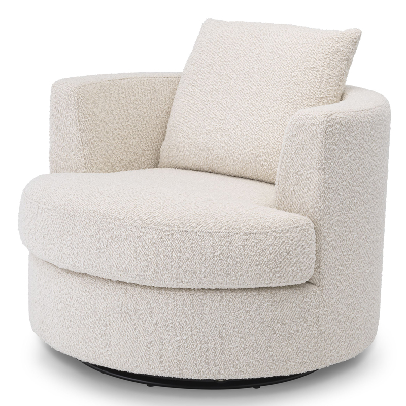 Кресло Eichholtz Swivel Chair Felix Кремовый Черный Кресло Eichholtz Swivel Chair Felix Кремовый Черный в Рязани | Loft Concept