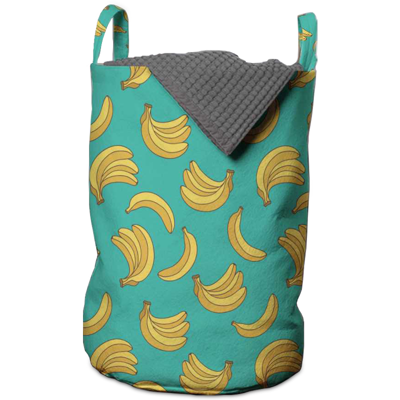Корзина Bananas Pattern Basket Бирюзовый Желтый Корзина Bananas Pattern Basket Бирюзовый Желтый в Рязани | Loft Concept