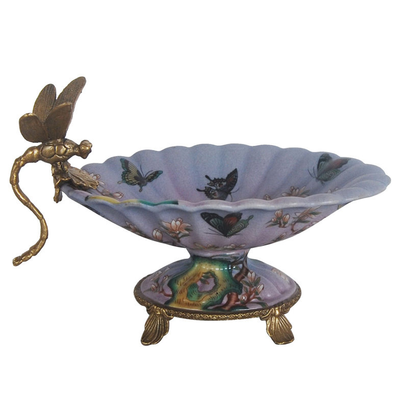 Блюдо Bronze Dragonfly and Butterflies Бронза Мульти Голубой пастельный Блюдо Bronze Dragonfly and Butterflies Бронза Мульти Голубой пастельный в Рязани | Loft Concept