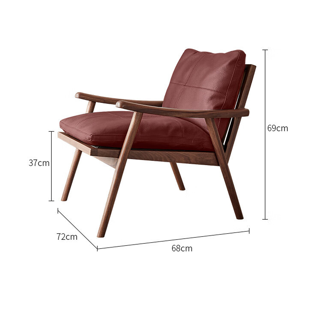 Кресло c каркасом из массива дерева и мягкой кожаной обивкой Walnut Armchair Кресло c каркасом из массива дерева и мягкой кожаной обивкой Walnut Armchair в Рязани
