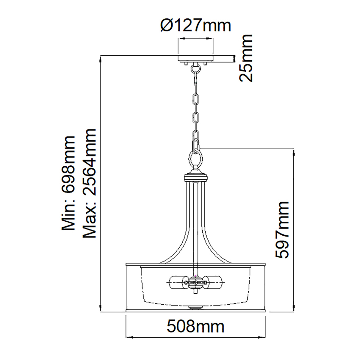 Люстра подвесная с двойным круглым плафоном из органзы и матового стекла Kichler в Рязани