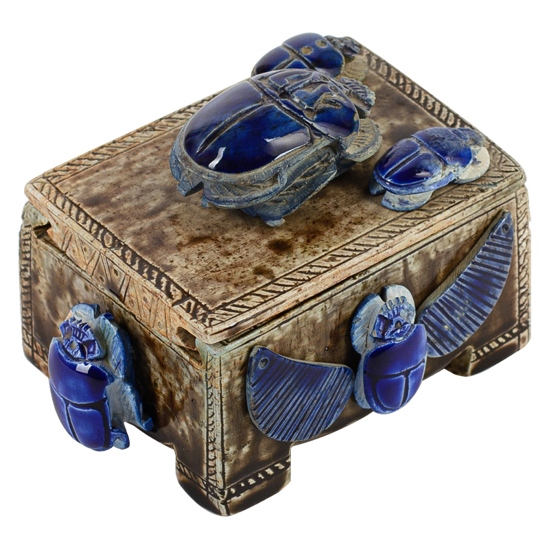 Шкатулка Scarab Beetles Синий Коричневый Шкатулка Scarab Beetles Синий Коричневый в Рязани | Loft Concept