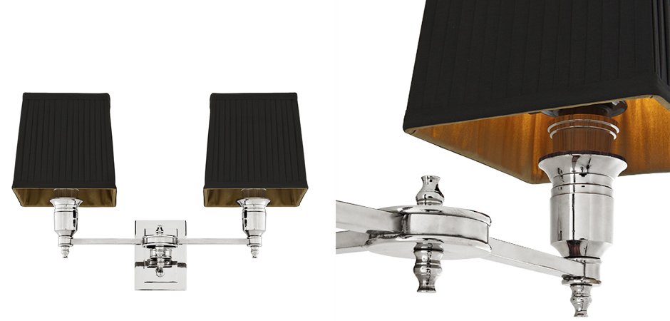 Бра Wall Lamp Lexington Double Nickel+Black Бра Wall Lamp Lexington Double Nickel+Black - Loft-Concept в Рязани