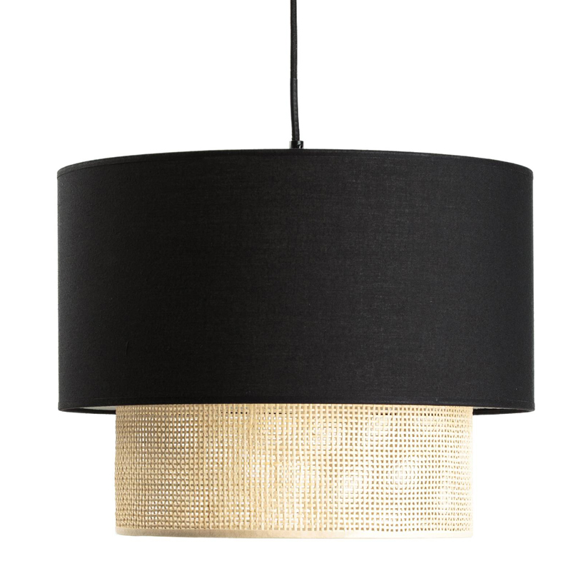Подвесной светильник Ottar Wicker Black lampshade Бежевый Черный Подвесной светильник Ottar Wicker Black lampshade Бежевый Черный в Рязани | Loft Concept
