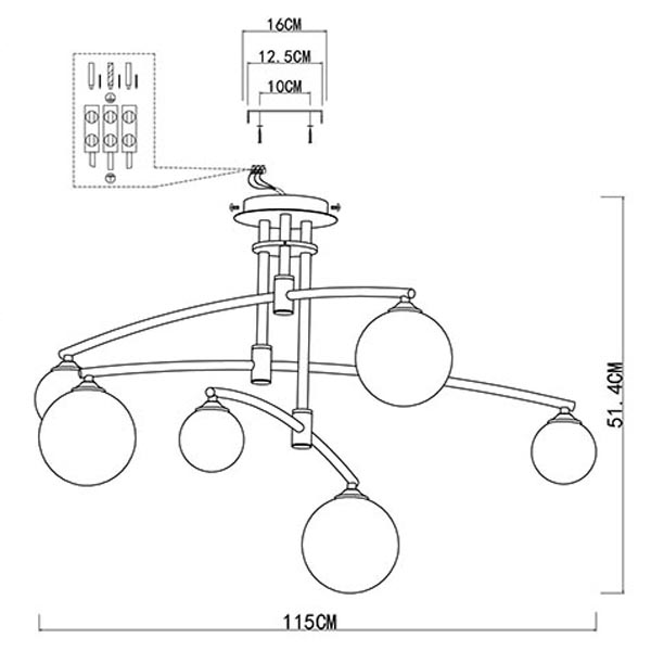 Люстра Glendon Chandelier 6 Balls в Рязани