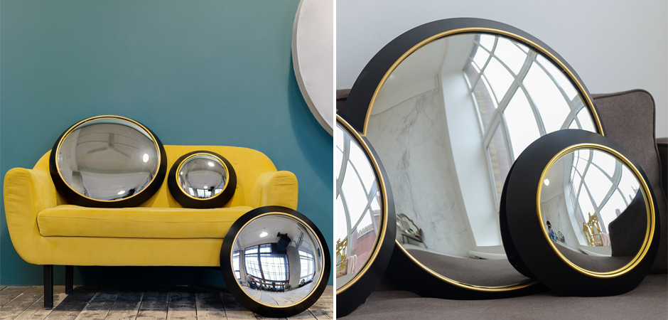 Зеркало Black Circle Fish-eye Mirror Зеркало Black Circle Fish-eye Mirror - Loft-Concept в Рязани