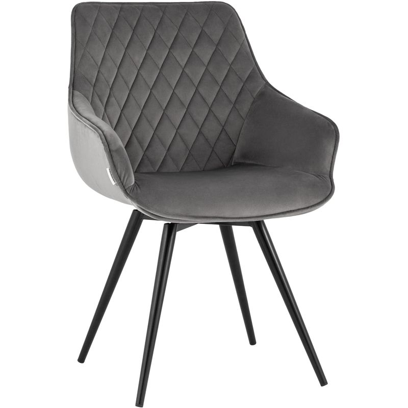 Вращающийся Стул Seoul Chair Серый Велюр Серый Черный Вращающийся Стул Seoul Chair Серый Велюр Серый Черный в Рязани | Loft Concept
