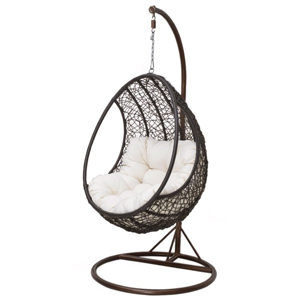 Кресло Swing chair outdoor Coffee Egg Коричневый Черный матовый Кресло Swing chair outdoor Coffee Egg Коричневый Черный матовый в Рязани | Loft Concept