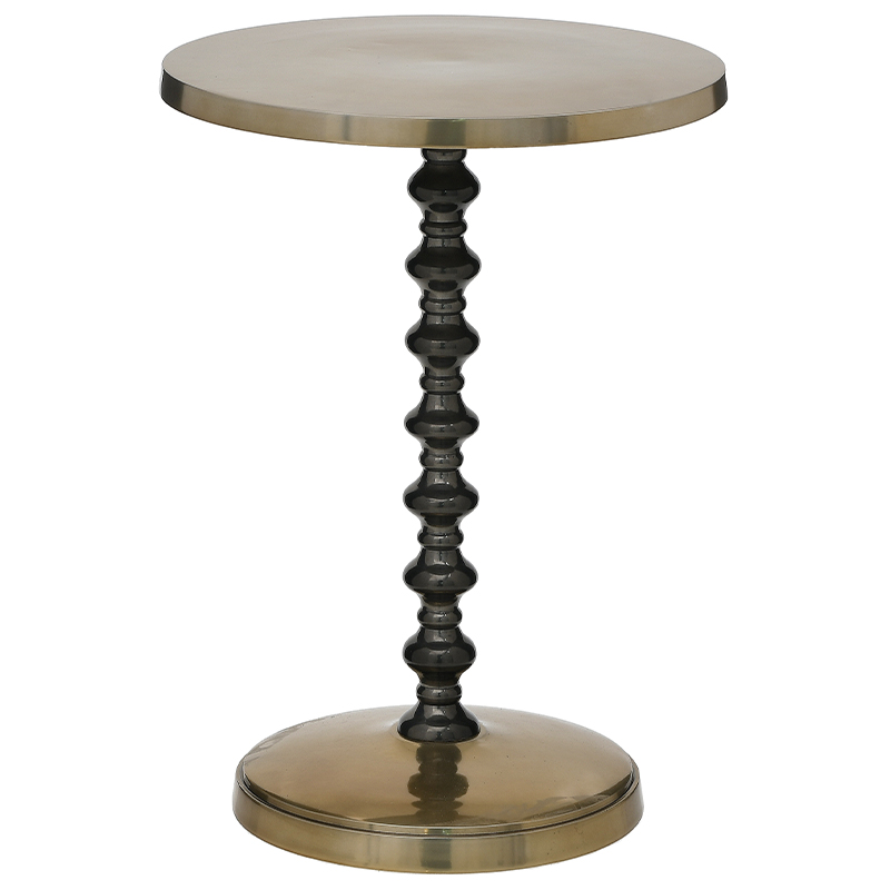 Круглый приставное стол Carther Round Side Table Золотой Черный Круглый приставное стол Carther Round Side Table Золотой Черный в Рязани | Loft Concept