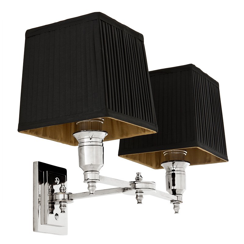 Бра Wall Lamp Lexington Double Nickel+Black Никель Черный Бра Wall Lamp Lexington Double Nickel+Black Никель Черный в Рязани | Loft Concept
