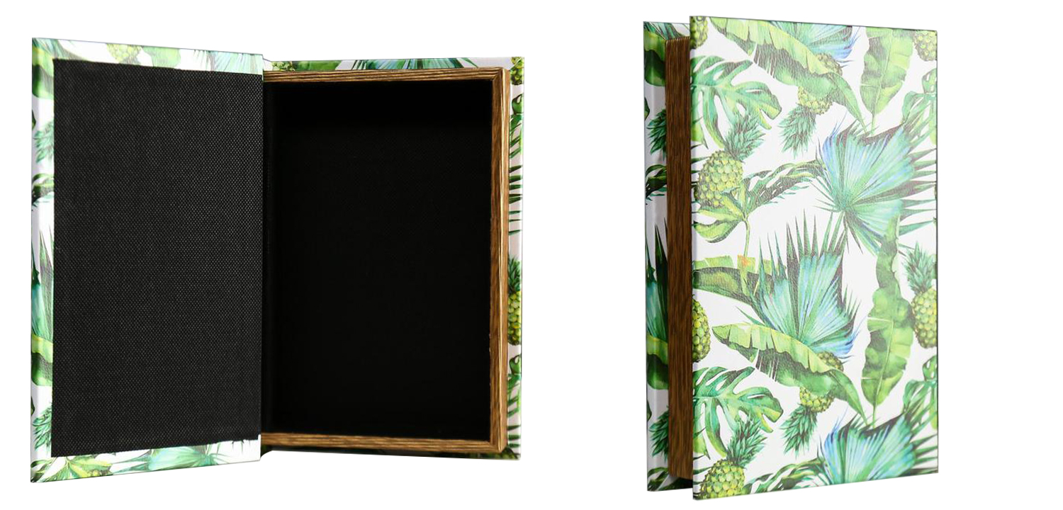 Шкатулка-книга Pineapples and Leaves Mirror Book Box - фото