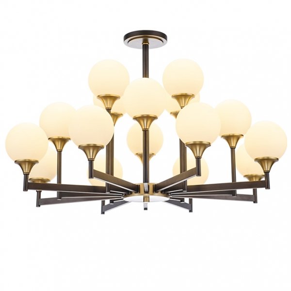 Люстра Ball Valley Chandelier 16 Белый Латунь Люстра Ball Valley Chandelier 16 Белый Латунь в Рязани | Loft Concept