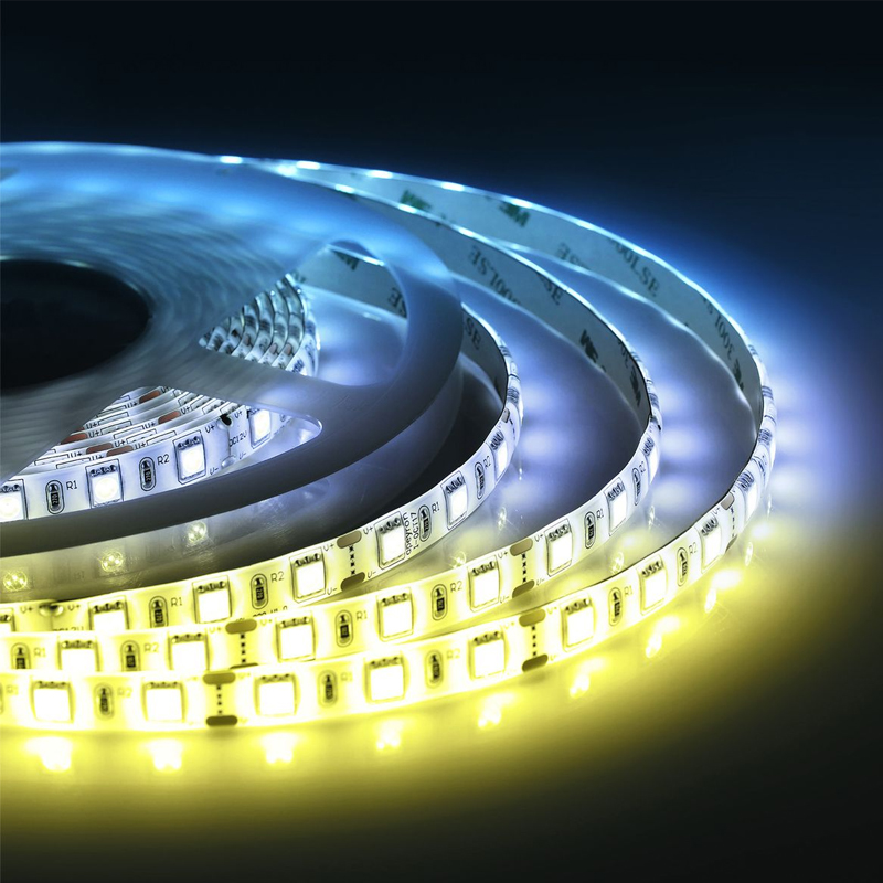 Комплект светодиодной ленты 14,4W/m 60LED/m 5050SMD теплый белый/холодный белый 2,5M Белый Комплект светодиодной ленты 14,4W/m 60LED/m 5050SMD теплый белый/холодный белый 2,5M Белый в Рязани | Loft Concept